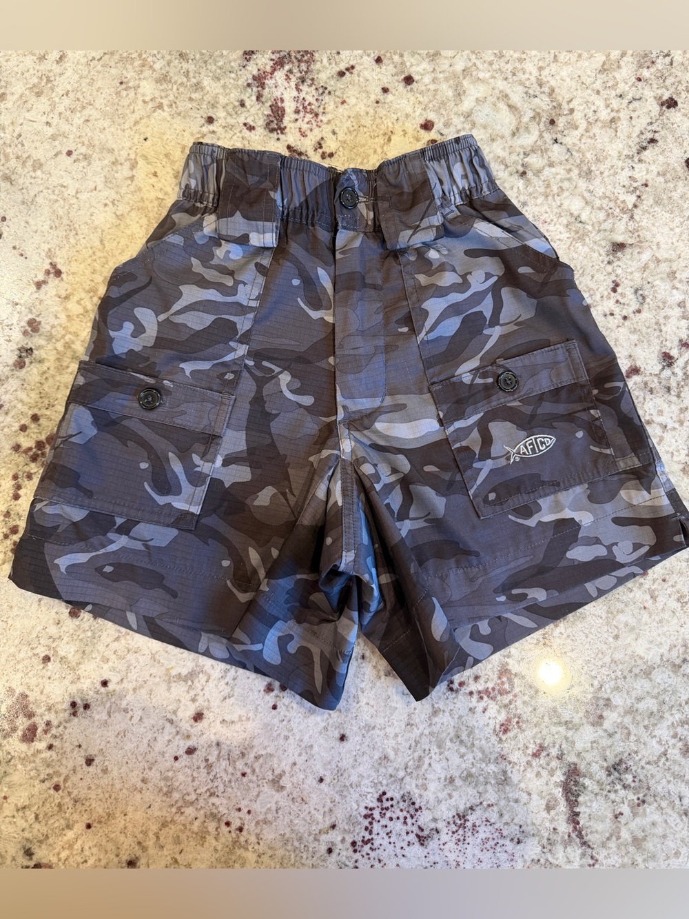 Aftco Boys' Youth Gray/Black Camo Shorts